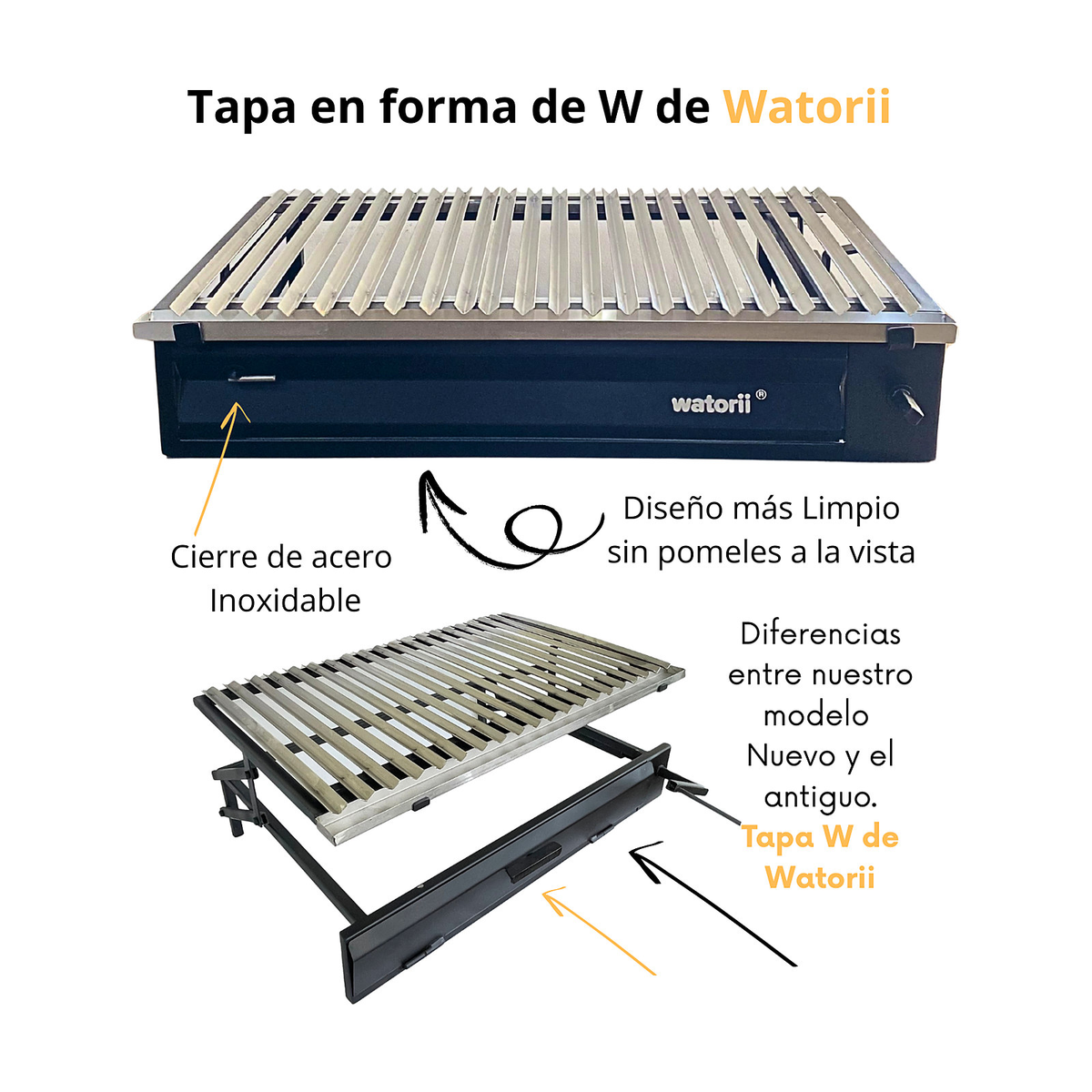 Parrilla a Carbón W800 1 Elevación Tapa W – vista 6