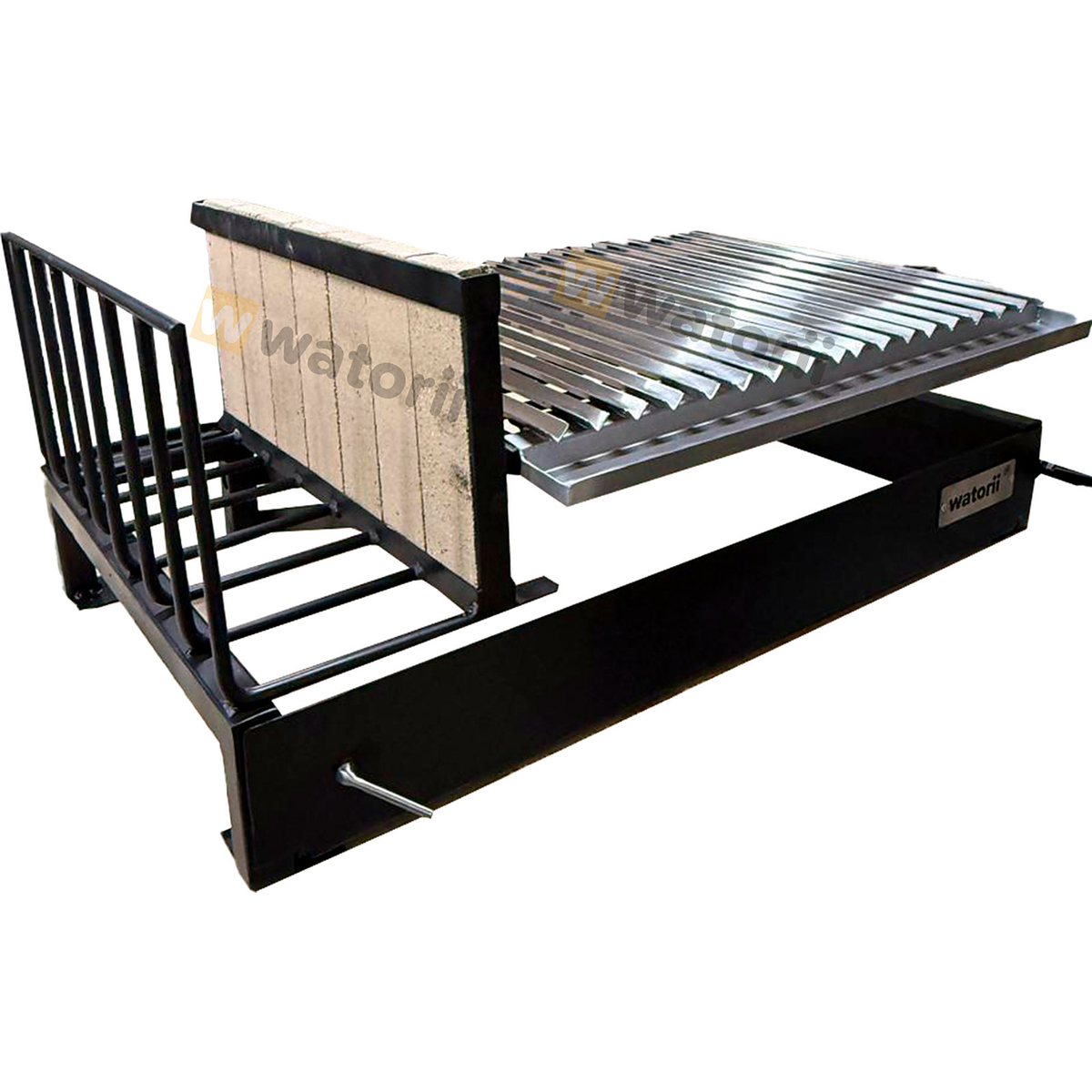 Parrilla TITAN Black Iron 100×55 + Leñero y Plancha – vista 3
