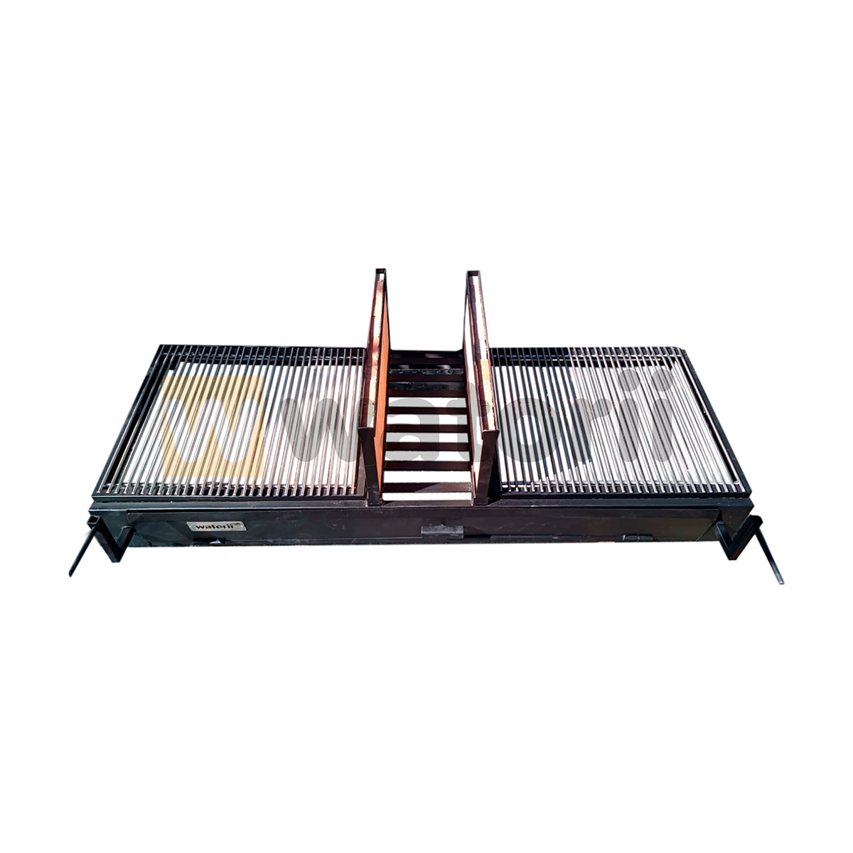 Parrilla Carbón 2 Elevaciones 120×55 Leñero Barras Inox – vista 2