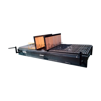 Parrilla Carbón 2 Elevaciones 120×55 Leñero Barras Inox – vista 3