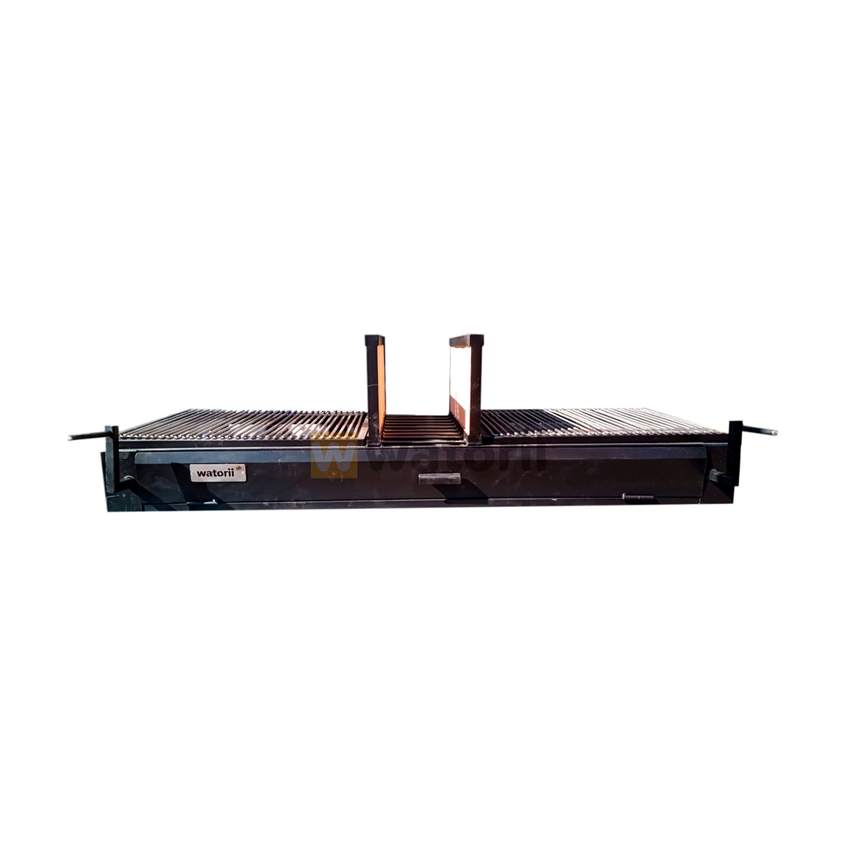 Parrilla Carbón 2 Elevaciones 120×55 Leñero Barras Inox – Watorii