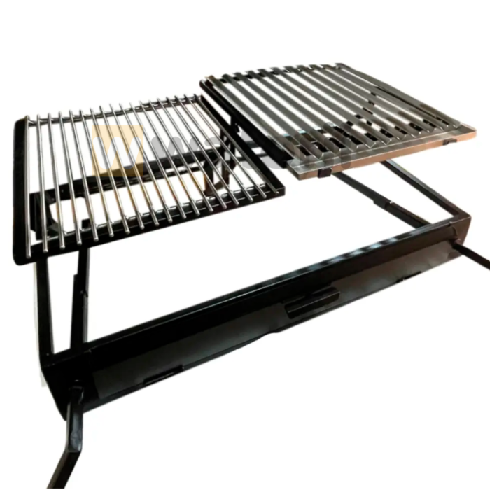 Parrilla Mixta Doble Elevación 100 x 55cm. Angulo y Barra de 6mm