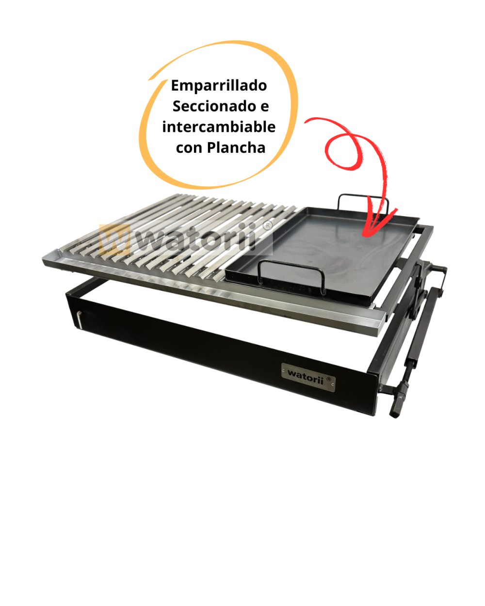 Parrilla TITAN Black Iron W1000 PREMIUM + Plancha Intercambiable - Imagen 6