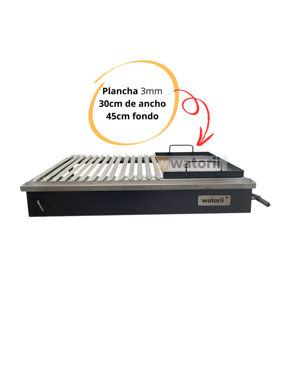 Parrilla TITAN Black Iron W800 PREMIUM + Plancha Intercambiable - Imagen 6