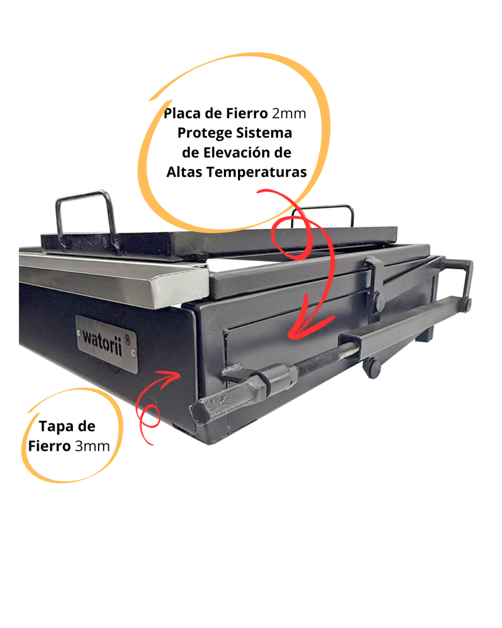 Parrilla TITAN Black Iron W1000 PREMIUM + Plancha Intercambiable - Imagen 7