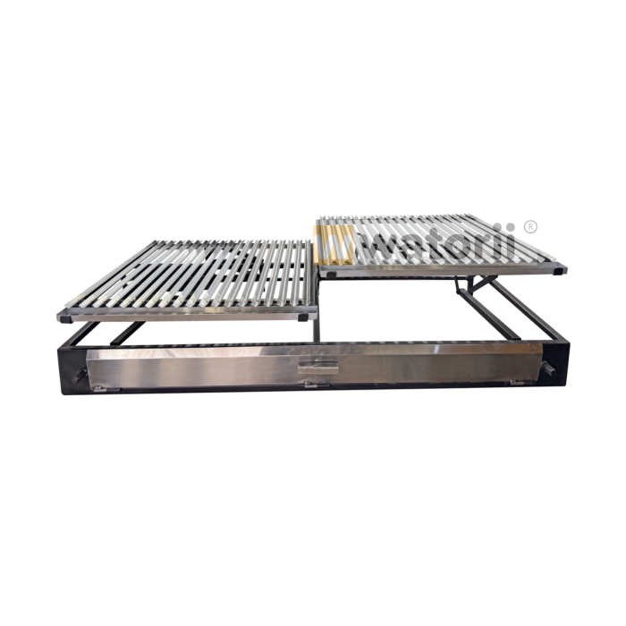 Parrilla Doble Elevación 120 x 55cm Tapa Acero