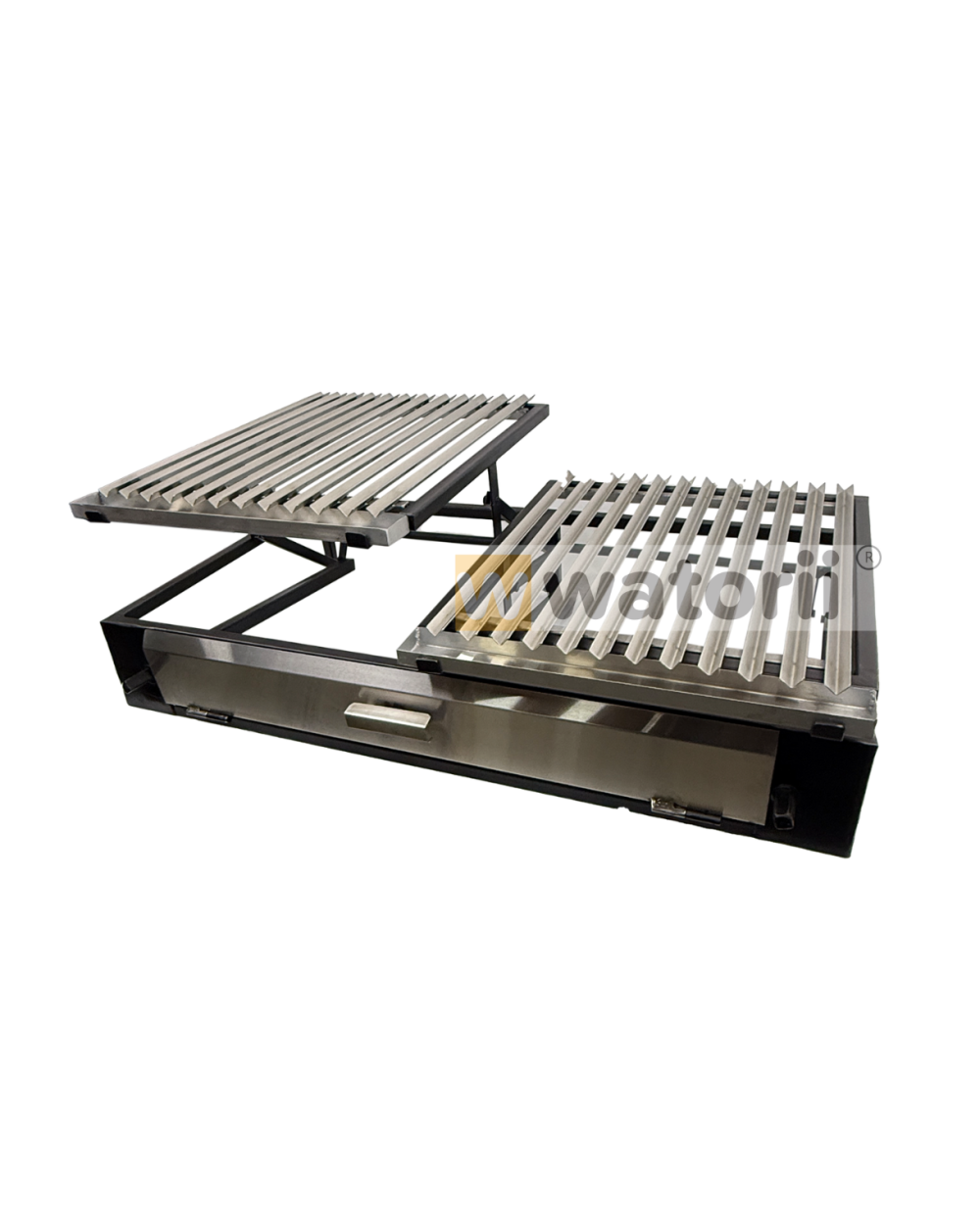 Parrilla Doble Elevación 100 x 55cm Tapa Acero
