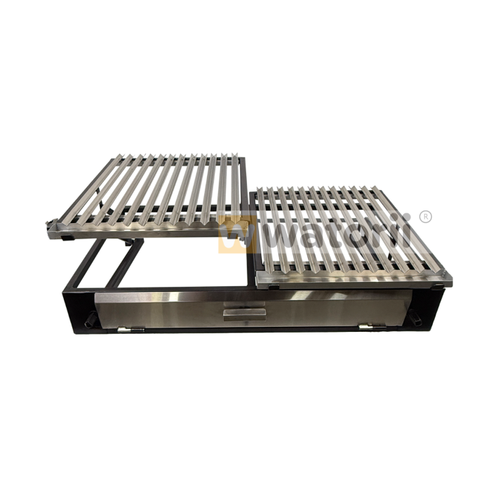 Parrilla Doble Elevación 93 x 53cm Tapa de Acero