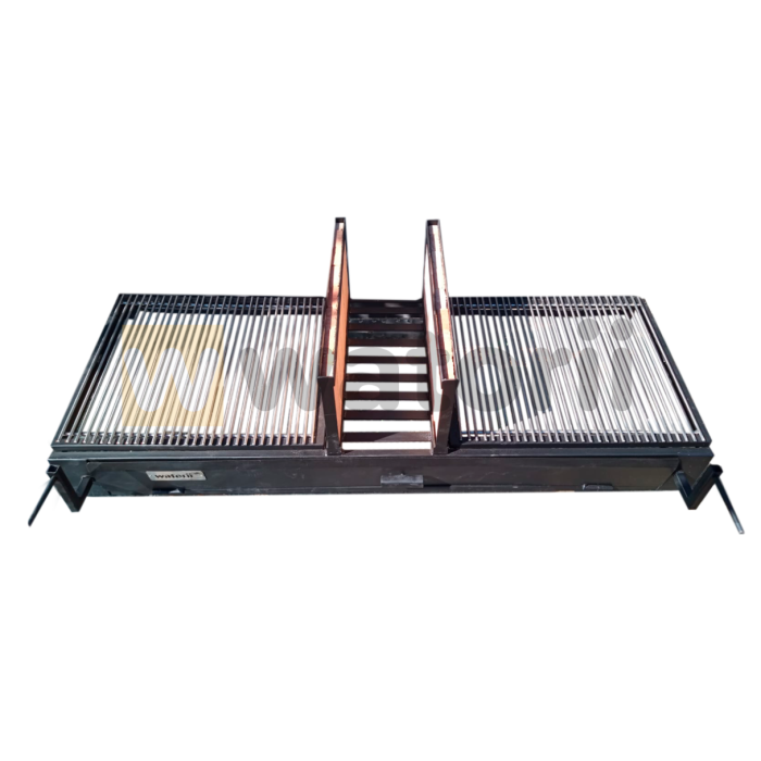 Parrilla Doble con Leñero 120X55 Barra Redonda