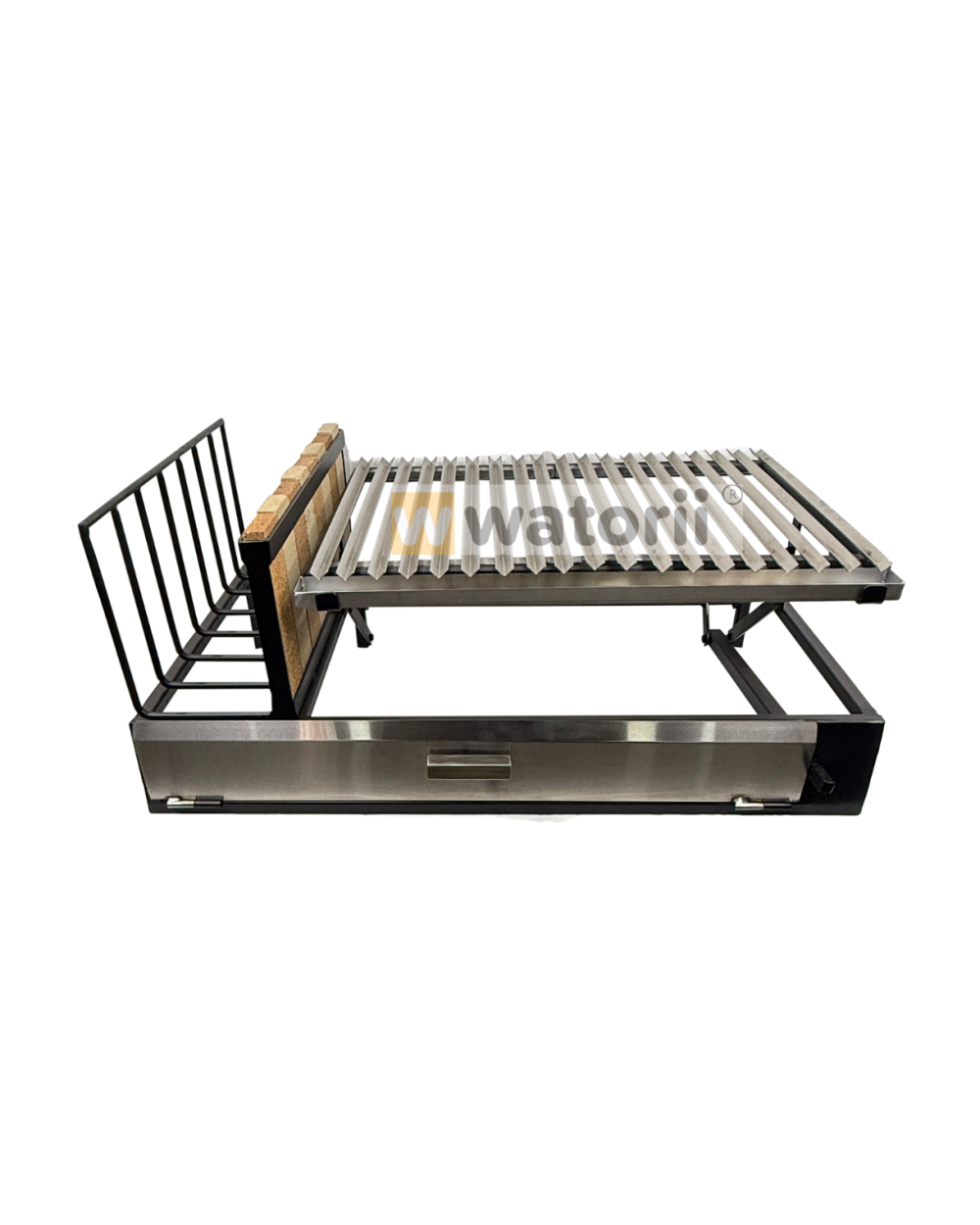 Parrilla con Leñero Tapa de Acero 100X55 Ángulos + Plancha Intercambiable - Imagen 2